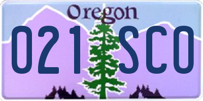 OR license plate 021SCO