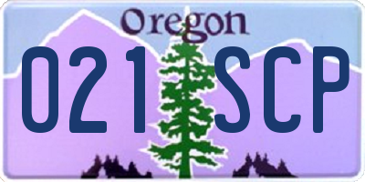 OR license plate 021SCP