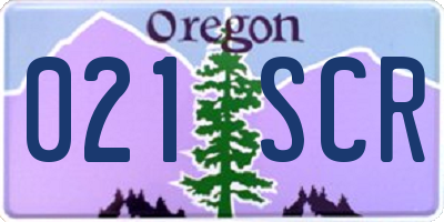 OR license plate 021SCR