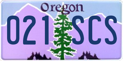 OR license plate 021SCS