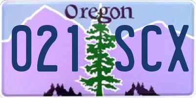 OR license plate 021SCX