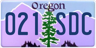 OR license plate 021SDC