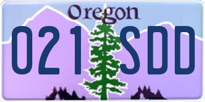 OR license plate 021SDD