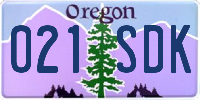 OR license plate 021SDK