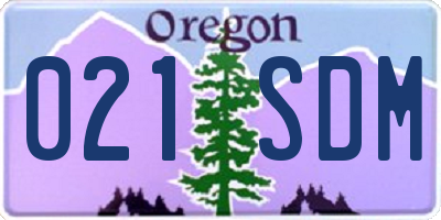 OR license plate 021SDM