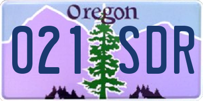 OR license plate 021SDR