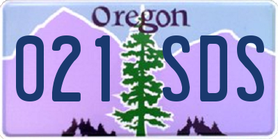 OR license plate 021SDS
