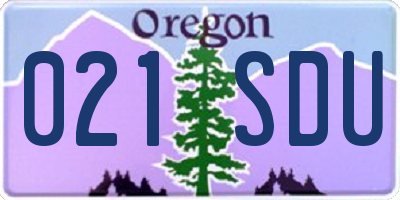 OR license plate 021SDU