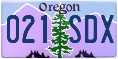 OR license plate 021SDX