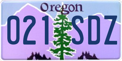 OR license plate 021SDZ