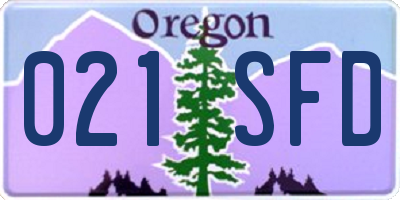 OR license plate 021SFD