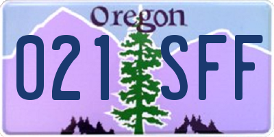 OR license plate 021SFF