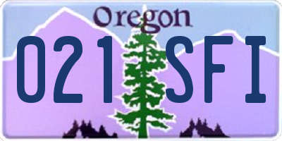 OR license plate 021SFI