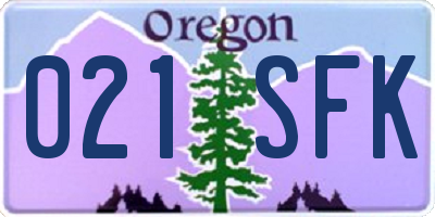 OR license plate 021SFK