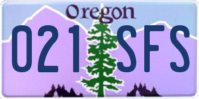 OR license plate 021SFS