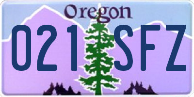 OR license plate 021SFZ