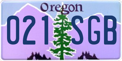 OR license plate 021SGB