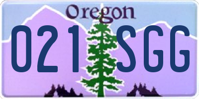 OR license plate 021SGG