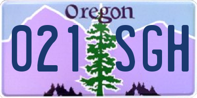 OR license plate 021SGH