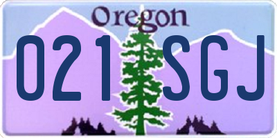 OR license plate 021SGJ