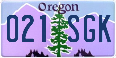 OR license plate 021SGK