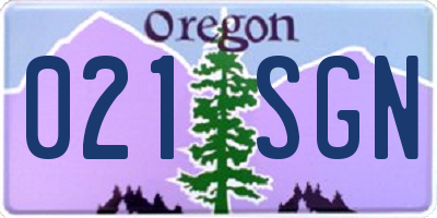 OR license plate 021SGN