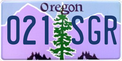 OR license plate 021SGR
