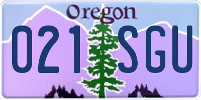 OR license plate 021SGU