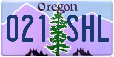 OR license plate 021SHL