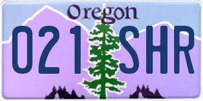 OR license plate 021SHR
