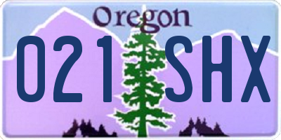 OR license plate 021SHX