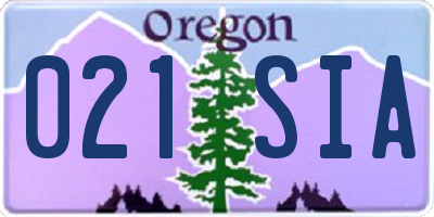 OR license plate 021SIA