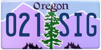 OR license plate 021SIG