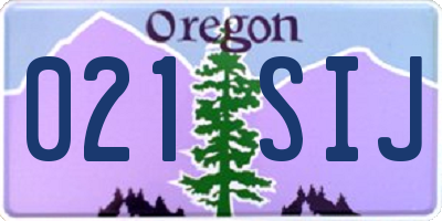 OR license plate 021SIJ