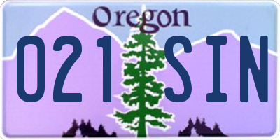 OR license plate 021SIN