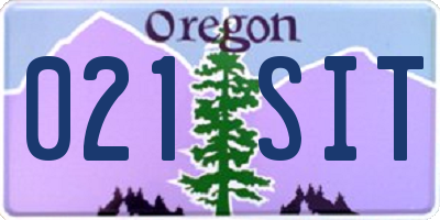 OR license plate 021SIT