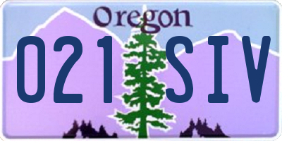 OR license plate 021SIV