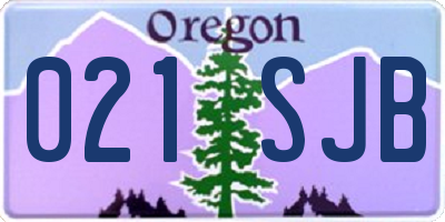 OR license plate 021SJB