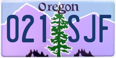 OR license plate 021SJF