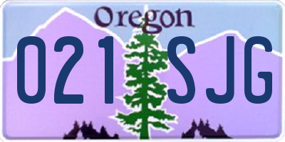 OR license plate 021SJG
