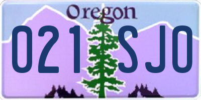 OR license plate 021SJO