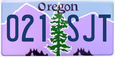 OR license plate 021SJT