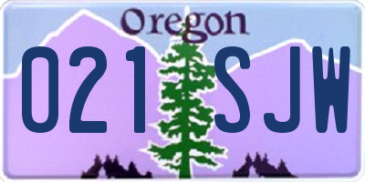 OR license plate 021SJW