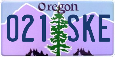 OR license plate 021SKE