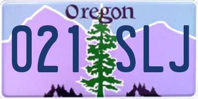 OR license plate 021SLJ
