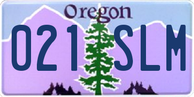 OR license plate 021SLM