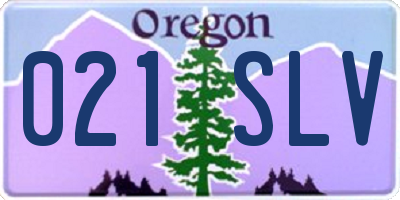 OR license plate 021SLV