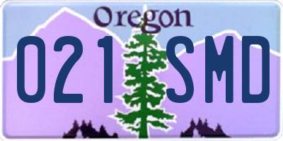 OR license plate 021SMD