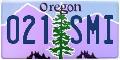 OR license plate 021SMI
