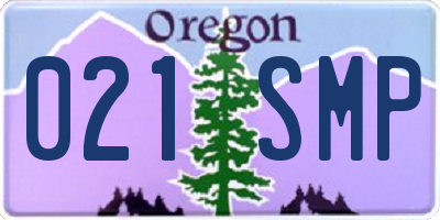 OR license plate 021SMP